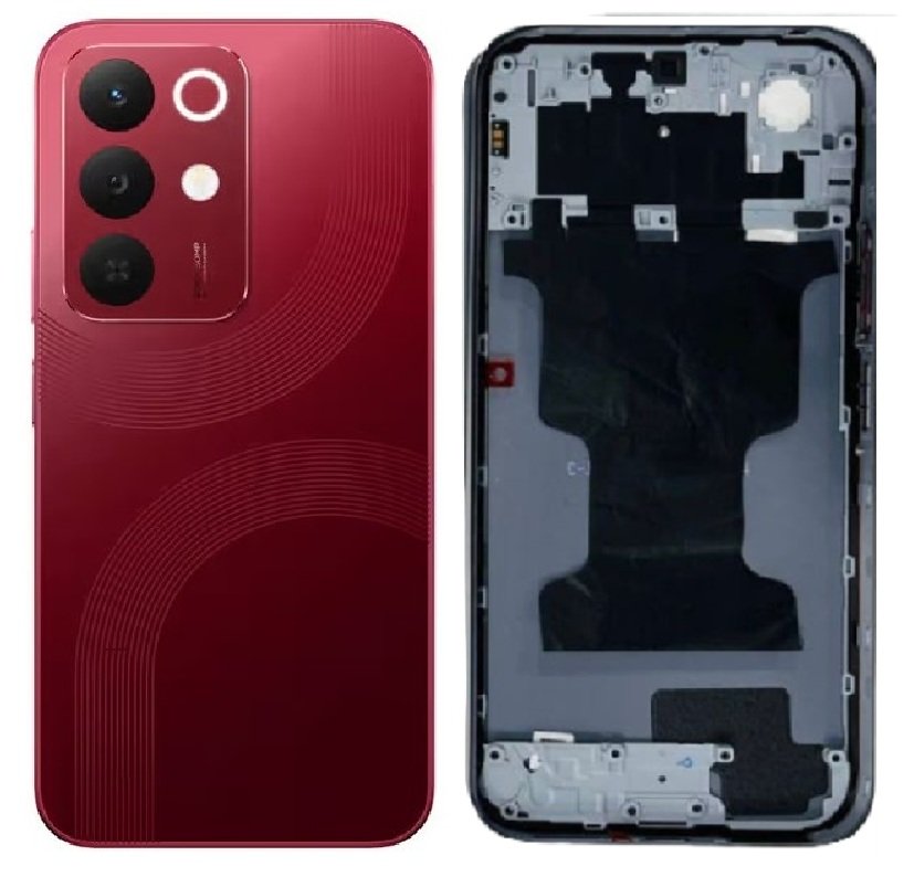 Compatible Replacement Realme 15x 5G Full Body Housing Replacement Back Frame Middle Chassis with Side Keys – Maroon, Blue & Black Color: MAROON